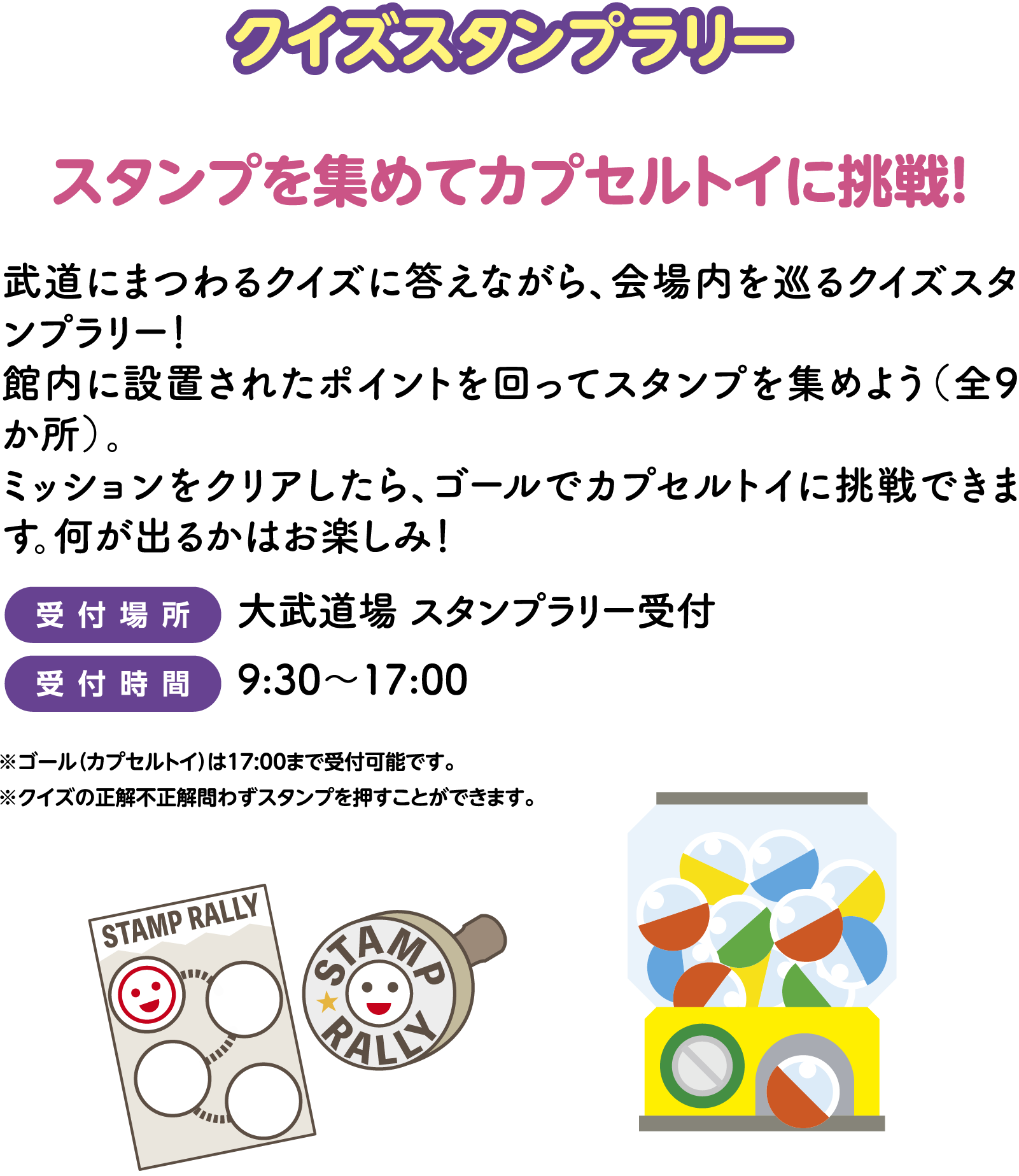 クイズスタンプラリー スタンプを集めてカプセルトイに挑戦！